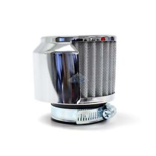 Emgo Afgedekt Powerfilter 45mm Chroom - Clamp-On RVS Gaas met Papieren Element