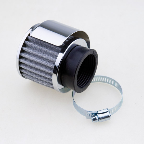 Emgo Afgedekt Powerfilter 45mm Chroom - Clamp-On RVS Gaas met Papieren Element