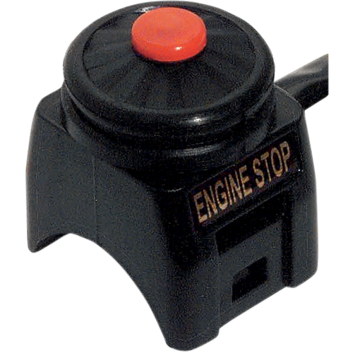 Emgo Coupe-circuit à bouton poussoir style Kawasaki en Noir/Rouge - Remplacement OEM pour Kawasaki, adaptation universelle