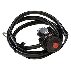 Interruptor de parada con pulsador estilo Kawasaki en Negro/Rojo - Reemplazo OEM para Kawasaki, ajuste universal