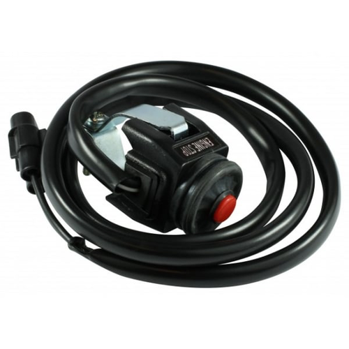 Emgo Coupe-circuit à bouton poussoir style Kawasaki en Noir/Rouge - Remplacement OEM pour Kawasaki, adaptation universelle