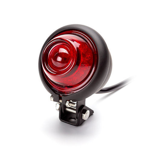 Vintage Retro LED Rücklicht Rot / Schwarz - CafeRacerWebshop.de