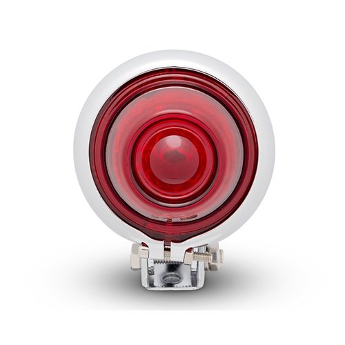 Vintage Retro LED Rear Light Red / Chrome