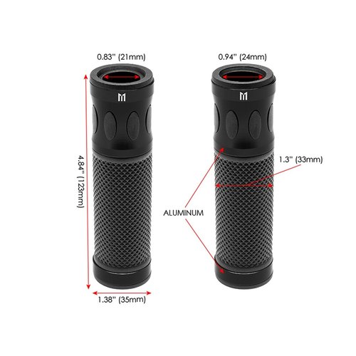 Jeu de poignées en aluminium premium de 22 mm (Choisir une couleur)