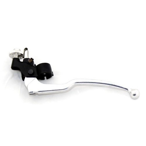 Emgo Leva Frizione Sinistra in Alluminio Spazzolato con Supporto Nero per Manubrio da 22 mm (7/8 di Pollice)