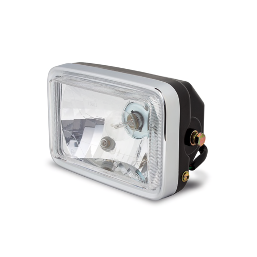 7" Black & Chrome Universal Rectangle Headlight - Emarked