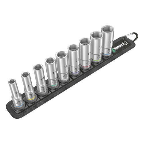 Wera 9-Piece Socket Belt 3/8” Deep