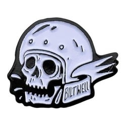 Enamel Pin Skull - Wht/Blk