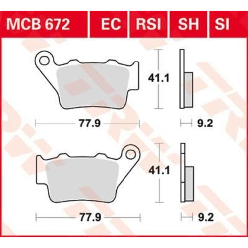 TRW Plaquettes de frein arrière std MCB671