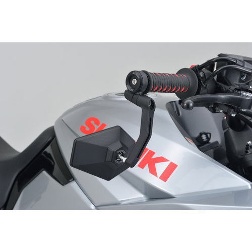 Daytona Rétroviseur d'embout de guidon hexagonal en aluminium CNC avec homologation E pour guidons de 22 mm et 1 pouce