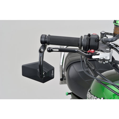 Daytona CNC Hexagon Aluminium Bar-end Mirror with E-mark Approval for 22 mm and 1 Inch Handlebars