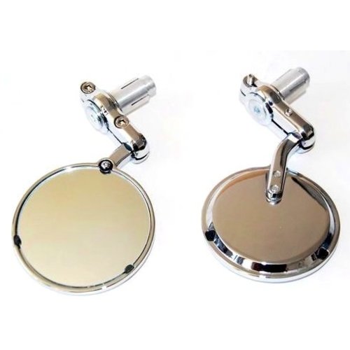 Pair of Chrome 3" Bar End Cafe Racer Mirrors