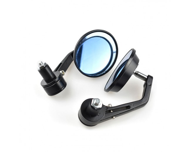 Universal Black Handle Bar End Rear Side View Mirrors 7/8 22mm Motorcycle Bike