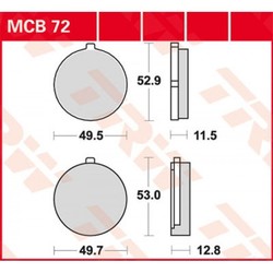 Bremsklotz Standard MCB72