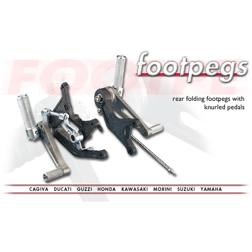 Tarozzi Kawasaki GPZ Fußrastenanlage Knurled Faltbar