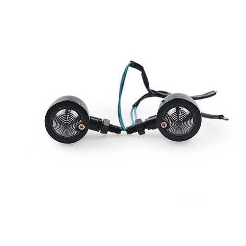 Paire de clignotants old school noirs & transparents