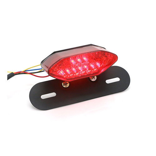 Moto Feu Arrière LED Stop Avec Éclairage Plaque Immatriculation Support