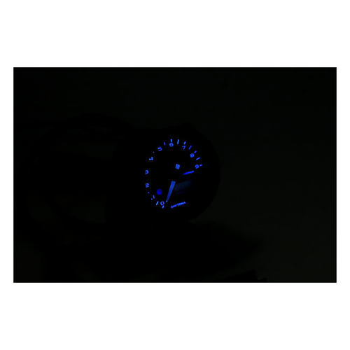 Daytona 48 mm Velona Drehzahlmesser Schwarz mit weißer Hintergrundbeleuchtung, 9.000 RPM Bereich und 40 mm Einbautiefe