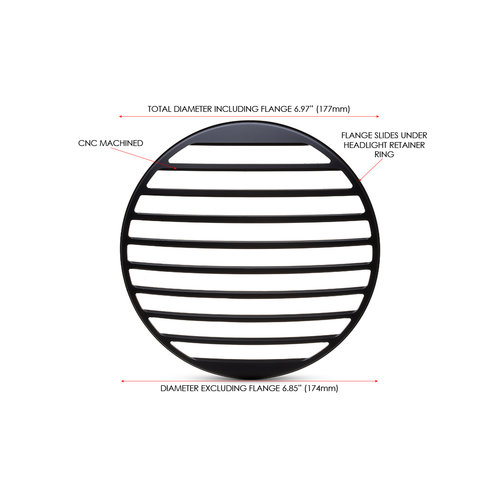 Stripes Design Scheinwerfergitter 7 "