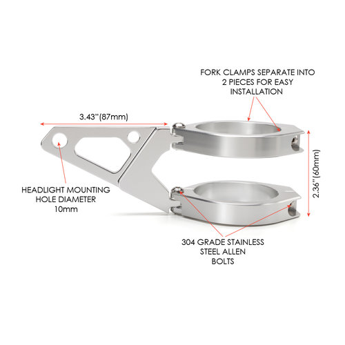 Supports de phare avant de luxe "Blade" - Chrome