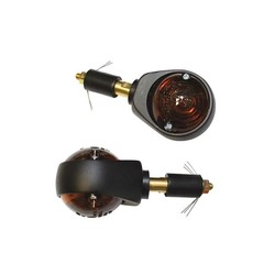 Pair of Black & Smoke Ox Eye Turn Signals