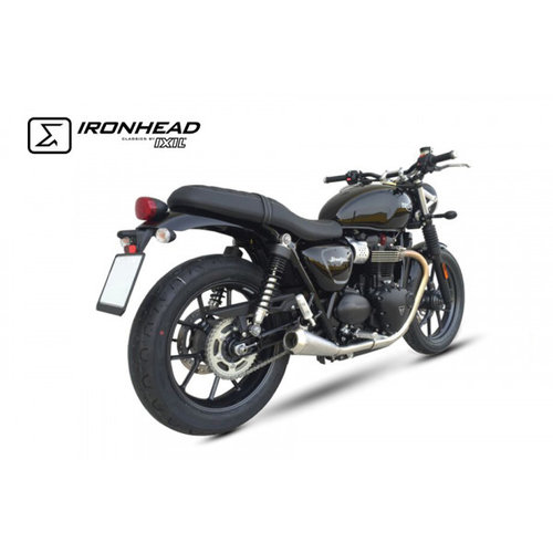 Ixil Ironhead Uitlaatdemper voor Triumph Street Twin 900 EFI ABS, (DP01), 16-18, (Euro4)