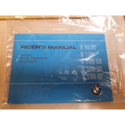 Rider's manual en anglais pour R80RT R100 R100CS/RS/RT 9/1980-9/1984