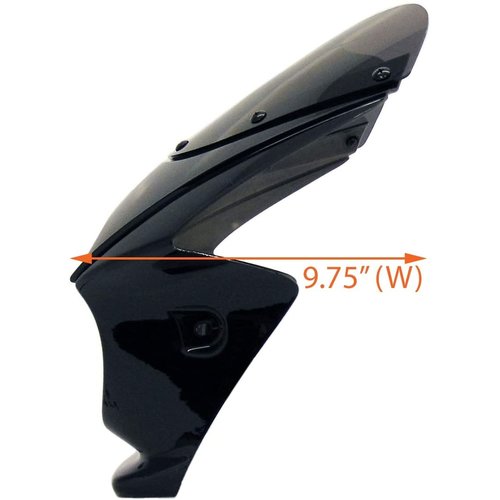 Emgo Mini Carénage Cafe Racer Pare-brise pour Phares 5.75" (14.6 cm) en Noir Brillant