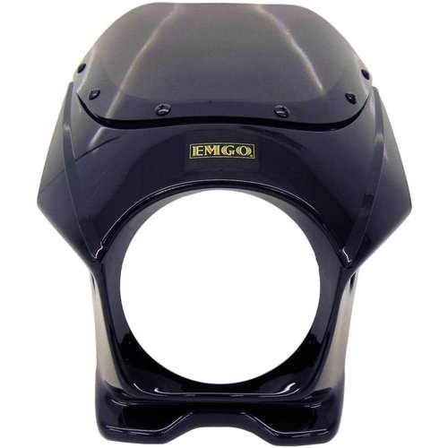 Emgo Mini Cafe Racer Kuip Windscherm voor 5.75" (14.6 cm) Koplampen in Glanzend Zwart