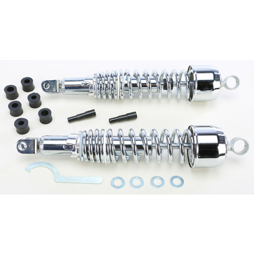Emgo Classic Shock Absorbers 340 mm Eye/Clevis Chrome for Honda CB/CL/CM (CB750K1/CB450K1/CB500K1) 1968-1986 | Suzuki GS/RE5 (GS750/GS1000/GS1100E) 1975-1983