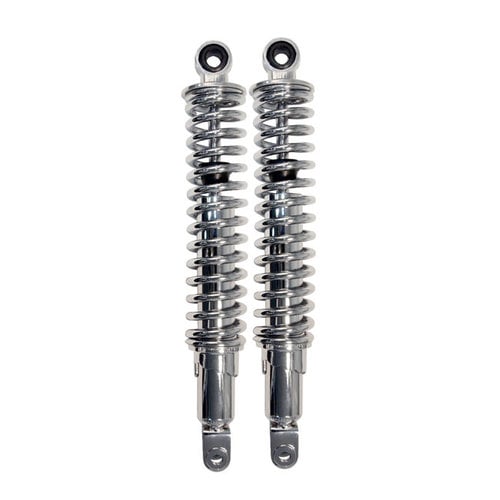 Emgo OEM Style Rear Shock Absorbers for Honda (Select Model) - Chrome, With or Without Upper Shroud - Fits CB750K/CB750F 1969-1978 and CB250/350/450/500/550 1968-1976