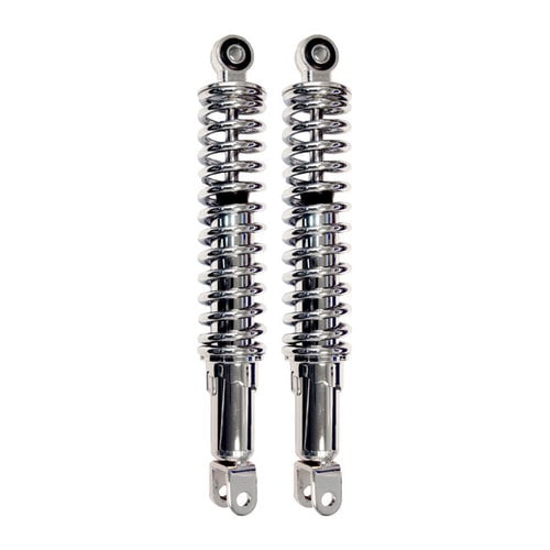 Emgo OEM Style Rear Shock Absorbers for Honda (Select Model) - Chrome, With or Without Upper Shroud - Fits CB750K/CB750F 1969-1978 and CB250/350/450/500/550 1968-1976