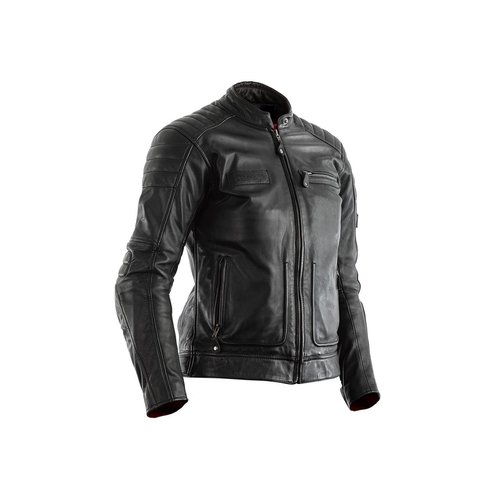 RST Veste de moto en cuir noir Roadster II CE Femme