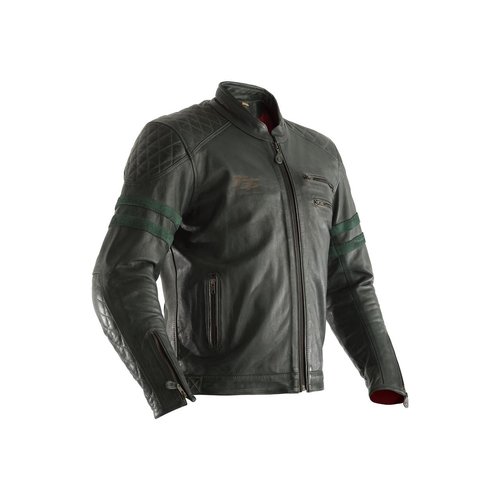 RST Green Hillberry Leather Motorcycle Jacket Men