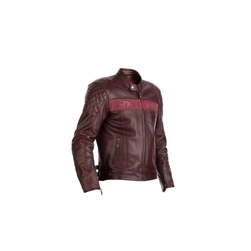 RST Veste de moto en cuir rouge brandish homme