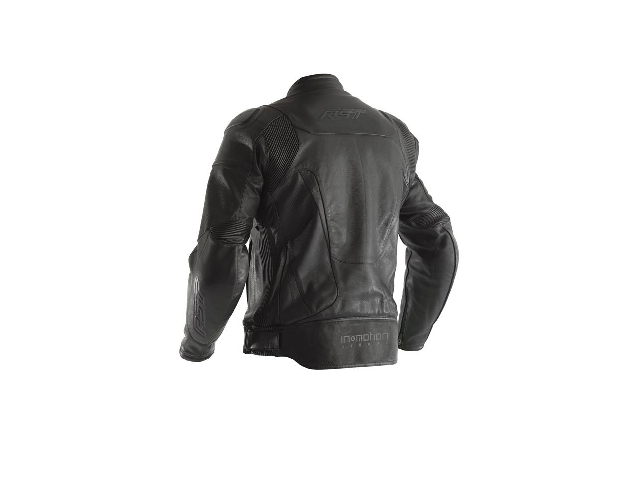Black GT Airbag Leather Motorcycle Jacket Men