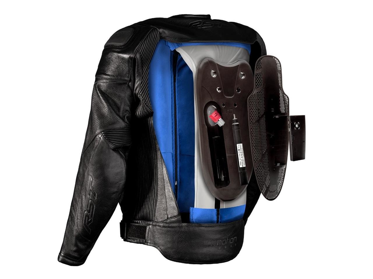 Black GT Airbag Leather Motorcycle Jacket Men