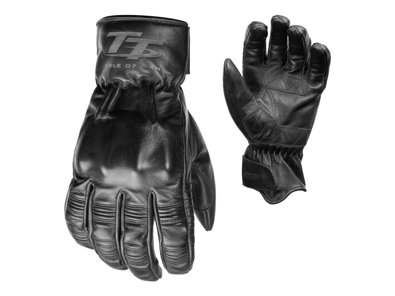 Black Hillberry Leather Motorcycle Gloves Men