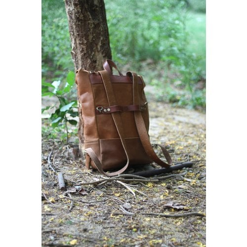 Trip Machine Backpack Pannier - Classix Roll Top Vintage Tan