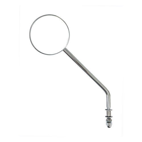 3 Inch Spiegel Rond - Lang/Kort & Zwart/Chrome