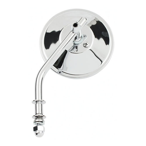 3 Inch Spiegel Rond - Lang/Kort & Zwart/Chrome