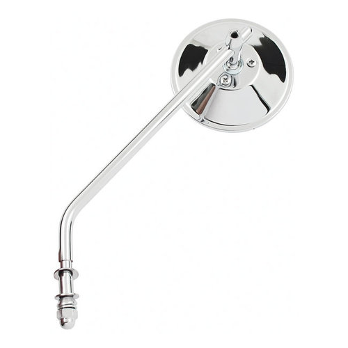 4 Inch Spiegel Rond - Lang/Kort & Zwart/Chrome