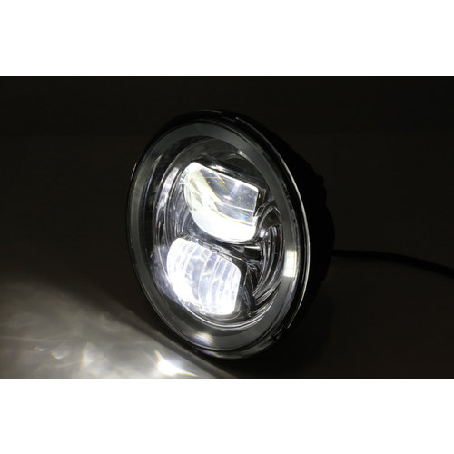 HIGHSIDER 7 Zoll LED-Scheinwerfer RENO TYP 3, Metallgehäuse, klares Glas,  rund, seitliche Befestigun, Hauptscheinwerfer, Beleuchtung, Produkte