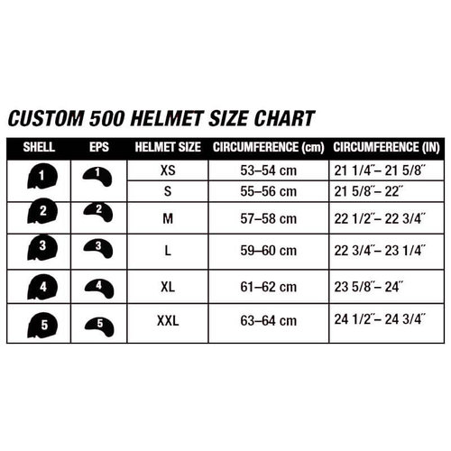 bell custom 500 sizing