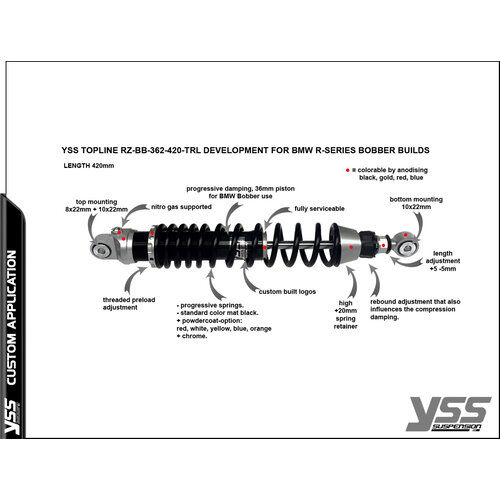 YSS RZ362-TRL fur BMW R-Series Twinshock