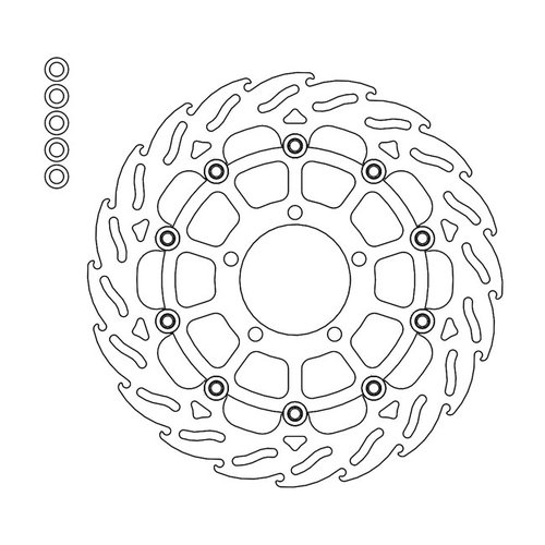 Moto Master Disque de frein avant Flame Floating Triumph Bonneville / StreetCup / S-Scrambler / S-Twin / Thruxton 09-current