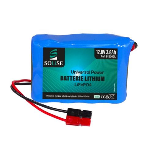 Solise Module de batterie au lithium 12 V 3,8 Ah