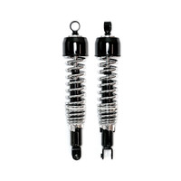 Black/Chrome Dual Spring Shock Absorber Set with 360mm Eye/Clevis Mounting and 365mm Overall Length for Honda CB (CB650SC/CB750F/CB1100F) 1979-1983