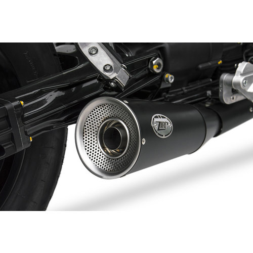 Zard Exhaust  Moto Guzzi V9 Bobber-Roamer, 17-, Stainless+Keramik Black, slip on, Euro 4