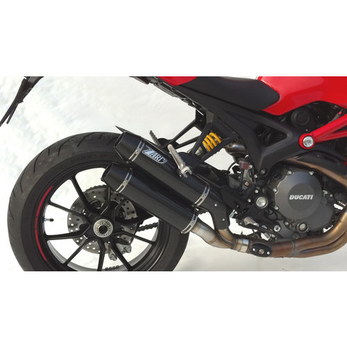 Zard Auspuff Ducati Monster 1100 Evo, Carbon mit sw EK, Slip on Singlesided, E-Marked, Cat.